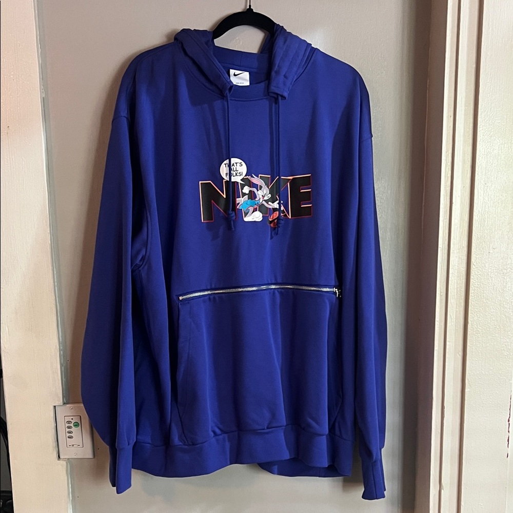 Nike Space Jam Bugs Bunny That's All Folks Hoodie Purple XXL